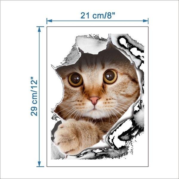 Cat Through the Wall Decal