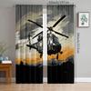 Helicopter Pattern Printed Curtains Christmas Decorations Bedroom Living Room Home Decoration Curtain Made Of Polyester Washable Sitting Ready