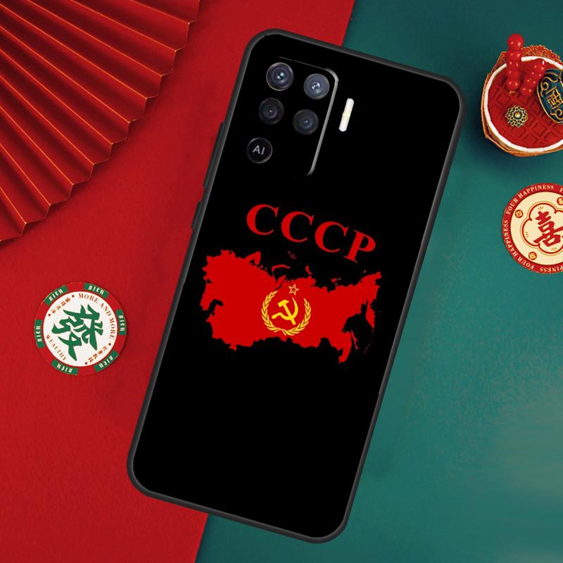 Red Soviet Union USSR Flag Case For Oppo A76 A16 A96 A17 A60 A40 A80 A98 A58 A78 A18 A38 A57 A74 A54 A94 A15 A5 A6 Pro