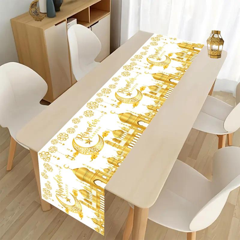 Ramadan Decor Table Runner EID Mubarak Decoration 2026 For Home Tablecloth Ramadan Kareem Islamic Muslim Party Eid Al Adha Gifts