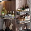 Porta spezie da cucina in acciaio inossidabile, Organizer multifunzione da parete per barattoli di condimenti, Condimenti e forniture da cucina