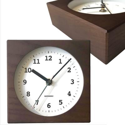 KATOMOKU Dual-use Clock 4 Brown km-95BRRC Radio-controlled Clock, Wall/desk Use, Continuous Second Hand, 14cm