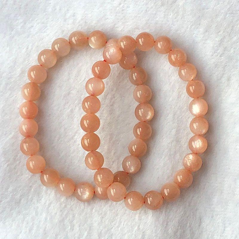 

Модный универсальный браслет с лунным камнем для девушки 2#/8~8.2mm/round bead/single ring