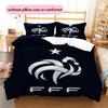 France National Football Logo Pattern Bedding Home Decoration Birthday Gift (1 * Duvet Cover + 2 * Pillowcase, Without Core),fan Merchandise.