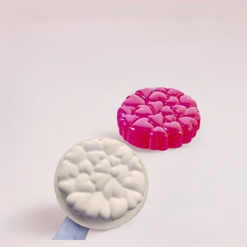 1 szt. Forma silikonowa do pieczenia, okrągła, z napisem "Love", na mus, deser francuski, forma do ciasta w kształcie serca, forma do świec handmade