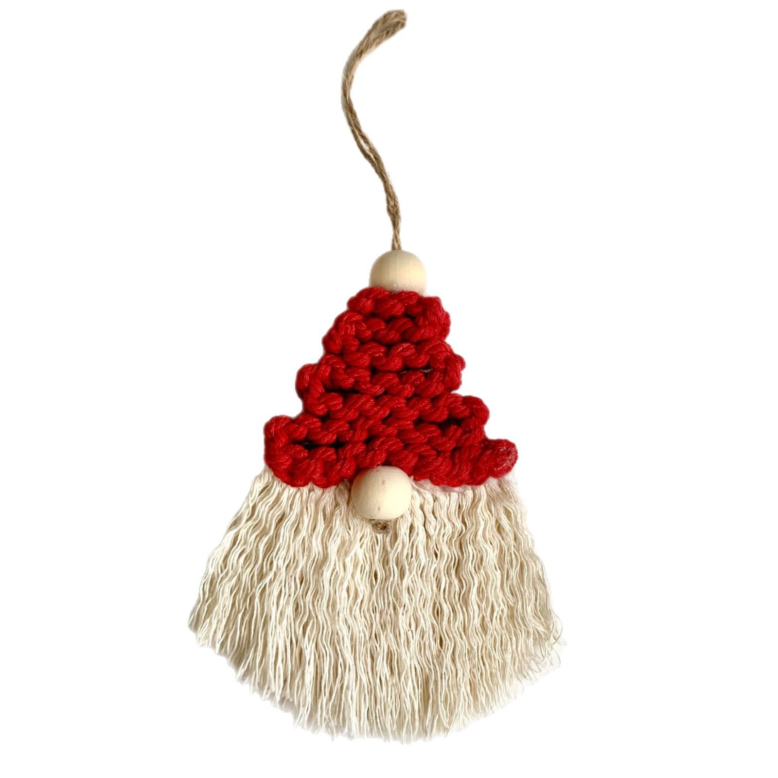 

1 piece of Christmas decoration Santa Claus Christmas tree small pendant hand-woven creative ornaments background wall decoration pendant красный