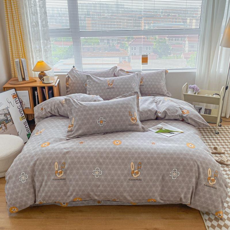 New Thickened and Ground Four-piece Set, Plant Yang Velvet Student Dormitory Three-piece Set, Bedding, Bed Sheet Quilt Cover