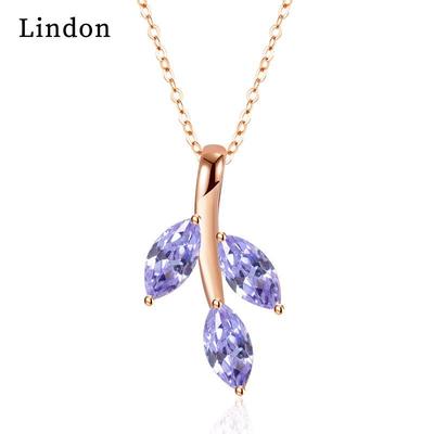 Lindon Damen-Halskette mit Anhänger, Kupferlegierung, Zirkon, modisches Geschenk