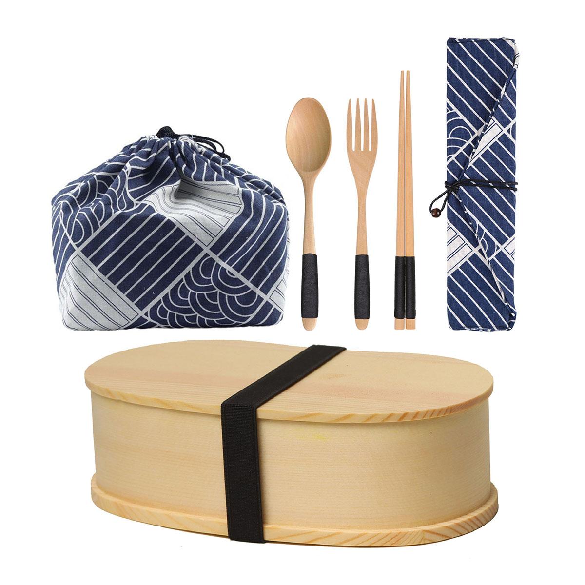 

Дерев яний Ланч-бокс для Чоловіків, Жінок, Дітей та Дорослих Японський Стиль БентО-бокс Контейнер для Їжі Харчовий Бокс Пікнік-бокс для Зберігання Вдома, Кемпінгу, Офісу, Походів жовтий