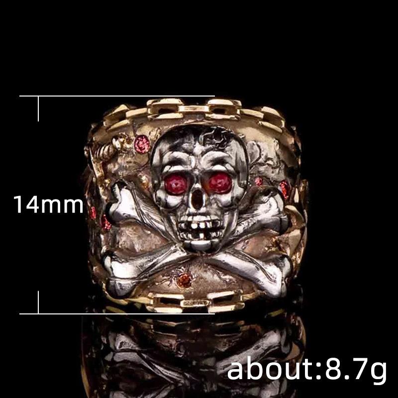 Classic punk style skull men's and women's rings, European and American Halloween ring ornaments