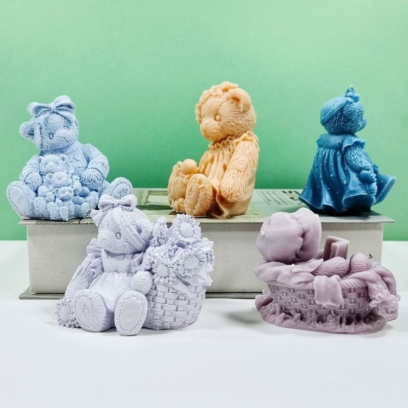 3D Bear Resin Molds Silicone Candle Mold Crystal Epoxy Casting Mold Jewelry Making Pendant Onament Craft Mould Handmade