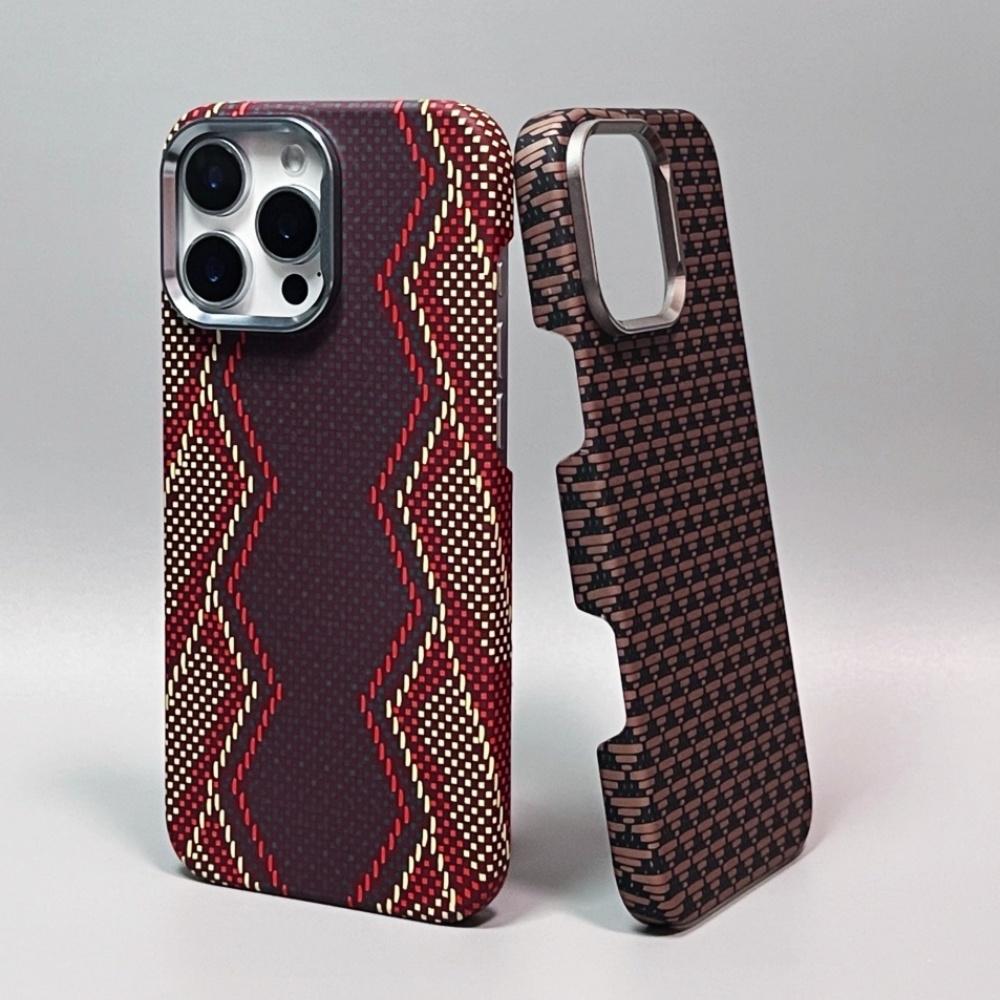 For iPhone 17 16 15 14 Pro Max Plus Case Carbon Fiber for MagSafe Cover Magnetic Wireless Charge Hard Shell Camera Alloy Case