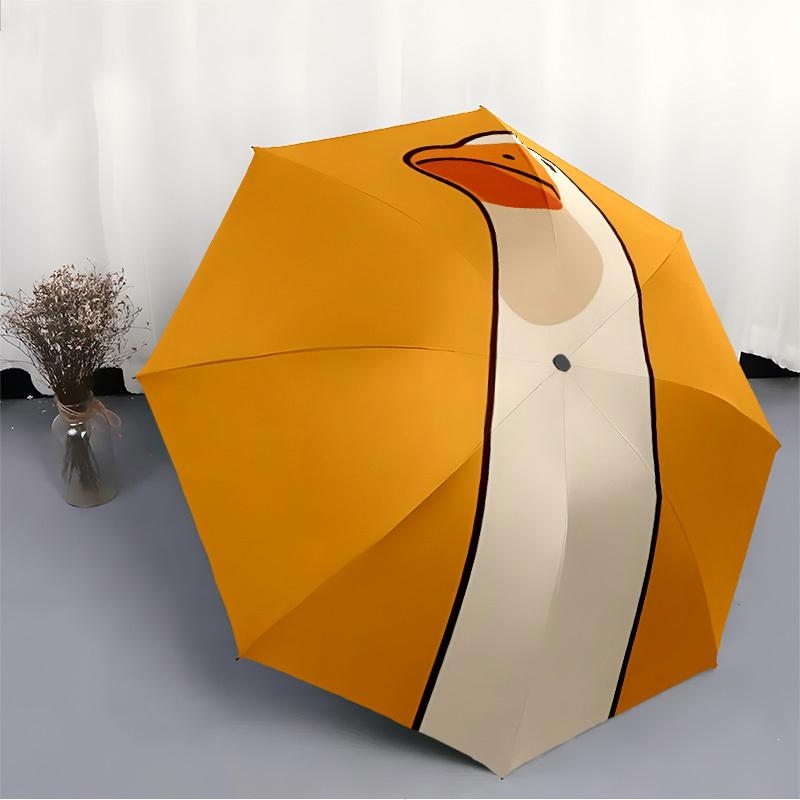 1pc Goose Cartoon Automatic Open/Close Umbrella with One Touch Button, Compact Folding Canopy, Sturdy 8 Rib Windproof Design   Lightweight  03