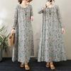 2025 New Round Neck Minimalist Long Sleeve Extra Long Dresses