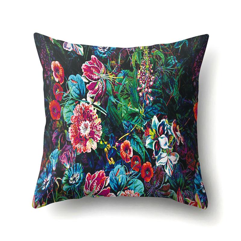 Polyester Pillowcase Plant Decoration Home Printed Pillow Car Waist Cushion Sofa Bed Head Cushion Cover
