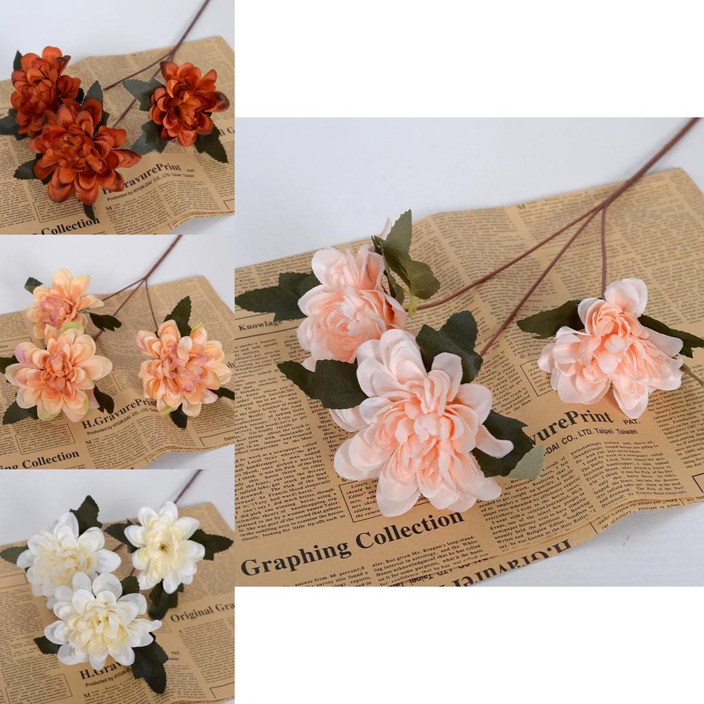 Large Artificial Dahlia Flower For Photography Props With Durable Silk Material For Event Decor