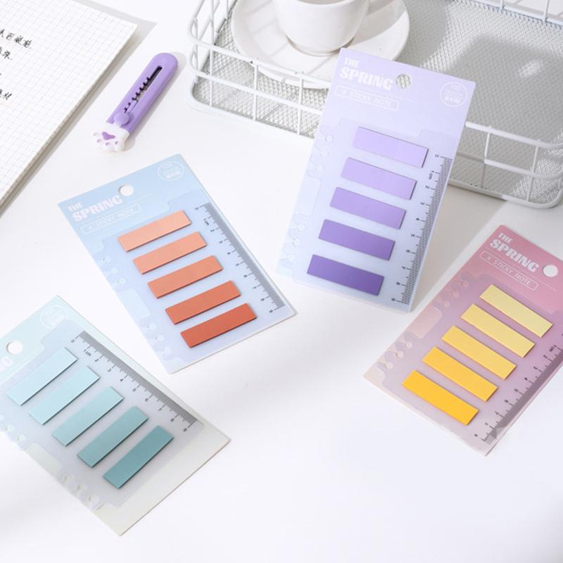 100 Sheets Color Transparent Waterproof Loose-Leaf Label Sticky Notes Index Tab Strip School Office School Stationery Supplies