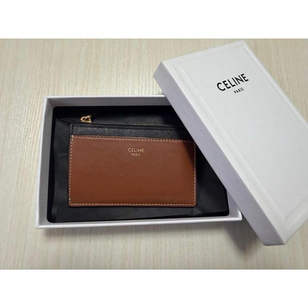 Used CELINE Fragment Case, Brown, Triomphe Canvas, Camel, Wallet