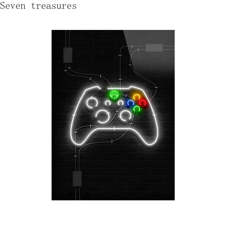 Gamepad Illustration for Kids Room, Boys Game Posters, Wall Art, Canvas Painting Prints, Room Decoration, Pictures, Joystick
