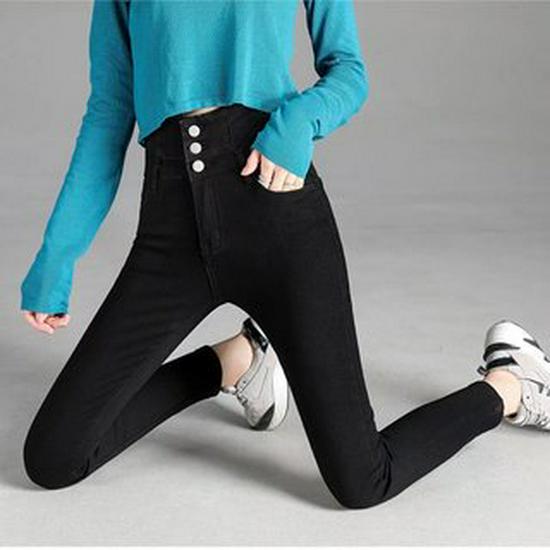 2024 Dames High-Waist Slim Fit Ultra-Dikke Velvet Jeans voor Herfst/Winter - Warm en Elastisch.