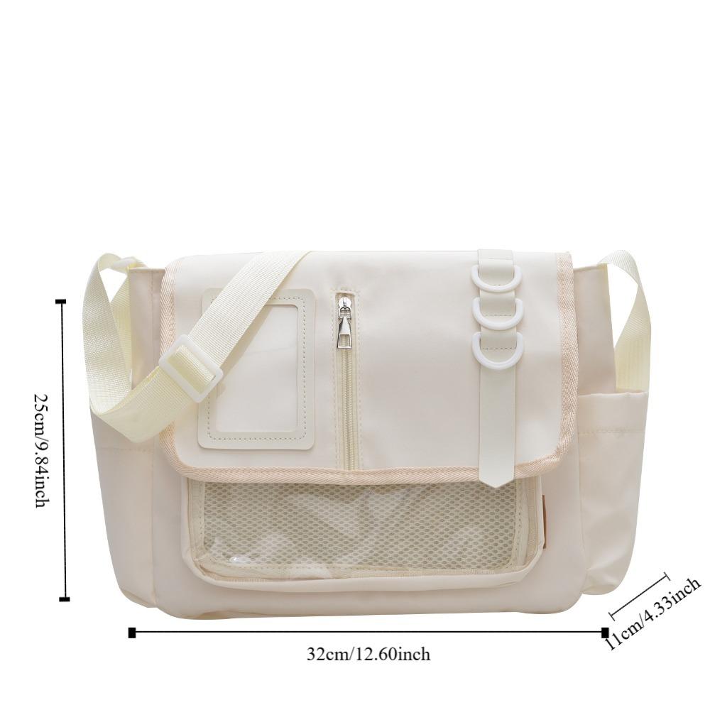 Nylon Transparent Bags Zipper Bag Shoulder Bag Pouch Bag Solid Color Itabag  Travel