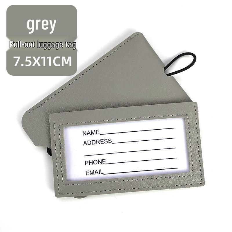 Metal Buckle Boarding Pass and PU Leather Luggage Tag with Hot Stamped Paper Card