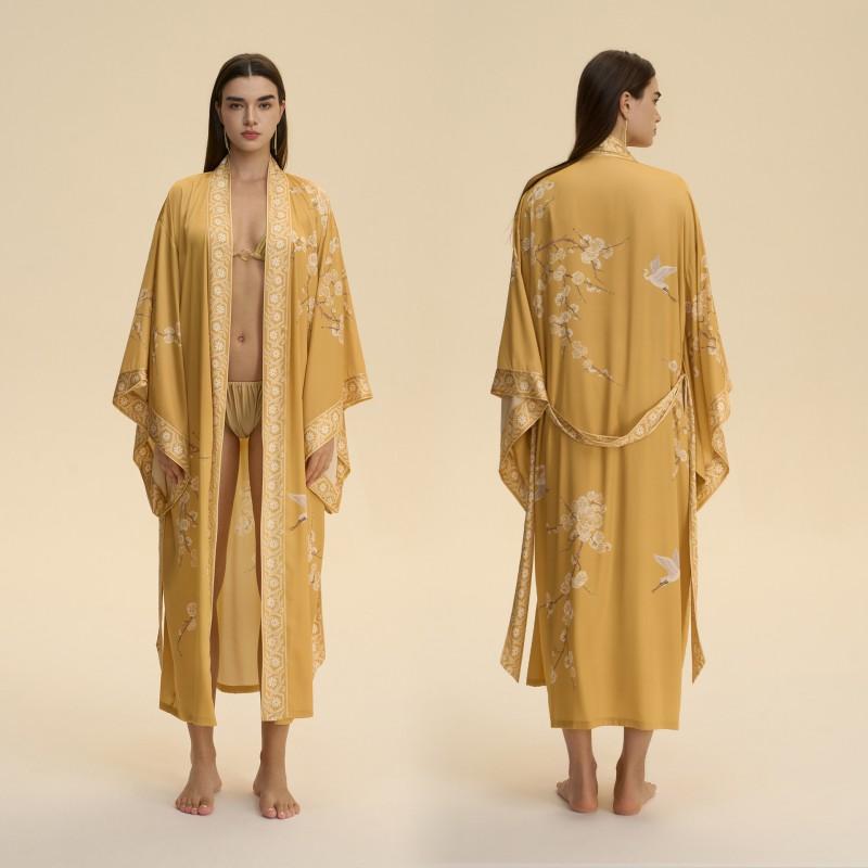 Womens Lightweight Kimono-Style Cover-Up Beach Cardigan Loose Sleeveless Wrap Top Vacation One Size