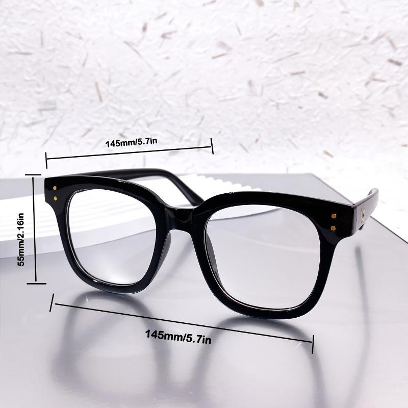 2 Pairs of Light Luxury Anti Blue Light Glasses Fashionable Rectangular Transparent Lens Computer Glasses Unisex