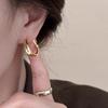 Simple letter circle earrings women's design ear buckles cold wind stud earrings
