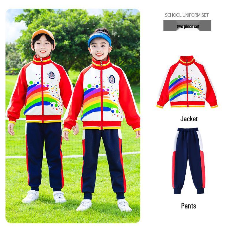 2025 Neuer Stil Buntes Akademisches Kinder Sommer Sportuniform Set