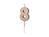 PartyDeco Birthday Candle Number 8, Rose Gold, 4.5cm