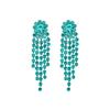 Explosive kristallblaue lange Ohrringe mit kleinen Fransen