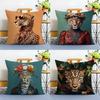 Fashion With Wreath Animals Pillow Case Printing Pillowcase Living Room Sofa Cushion Cover Bedroom Room Decor