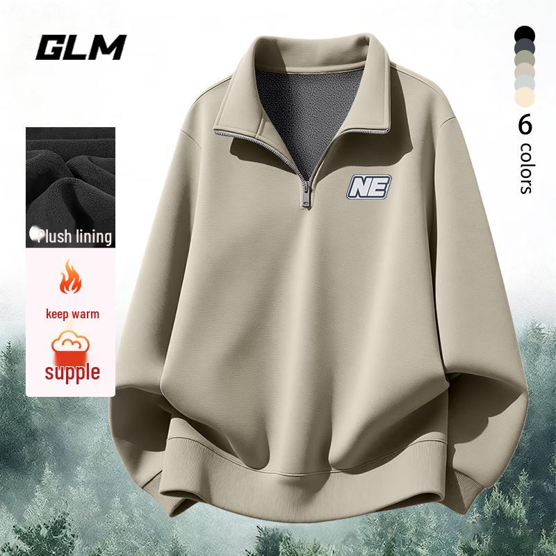 

GLM Men s Fleece Lined Stand Collar Pullover Sweatshirt XL