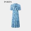 PORTS Women's Printed Silk Mid-length Dress