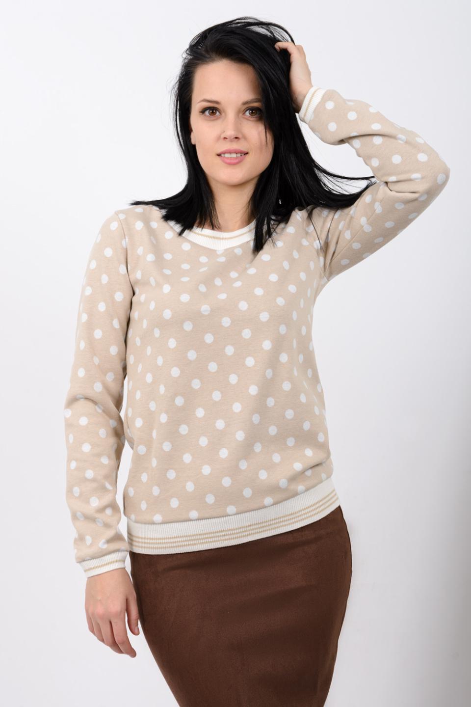 

Блузка в горошок Inedit 0163-1 S бежевий