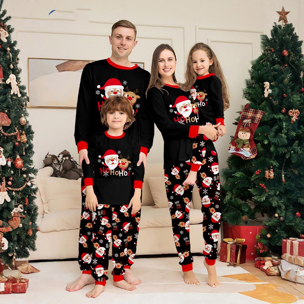 Prints Family Matching Long Sleeve Tops+Pants Set Family Matching Sets