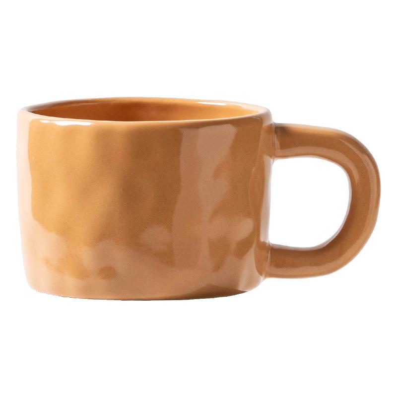 

Кружка кремового цвета, выжатая вручную, простая чашка, бытовая однотонная чашка для воды, высокая ценность, ресторанная кофейная чашка 101-200ml