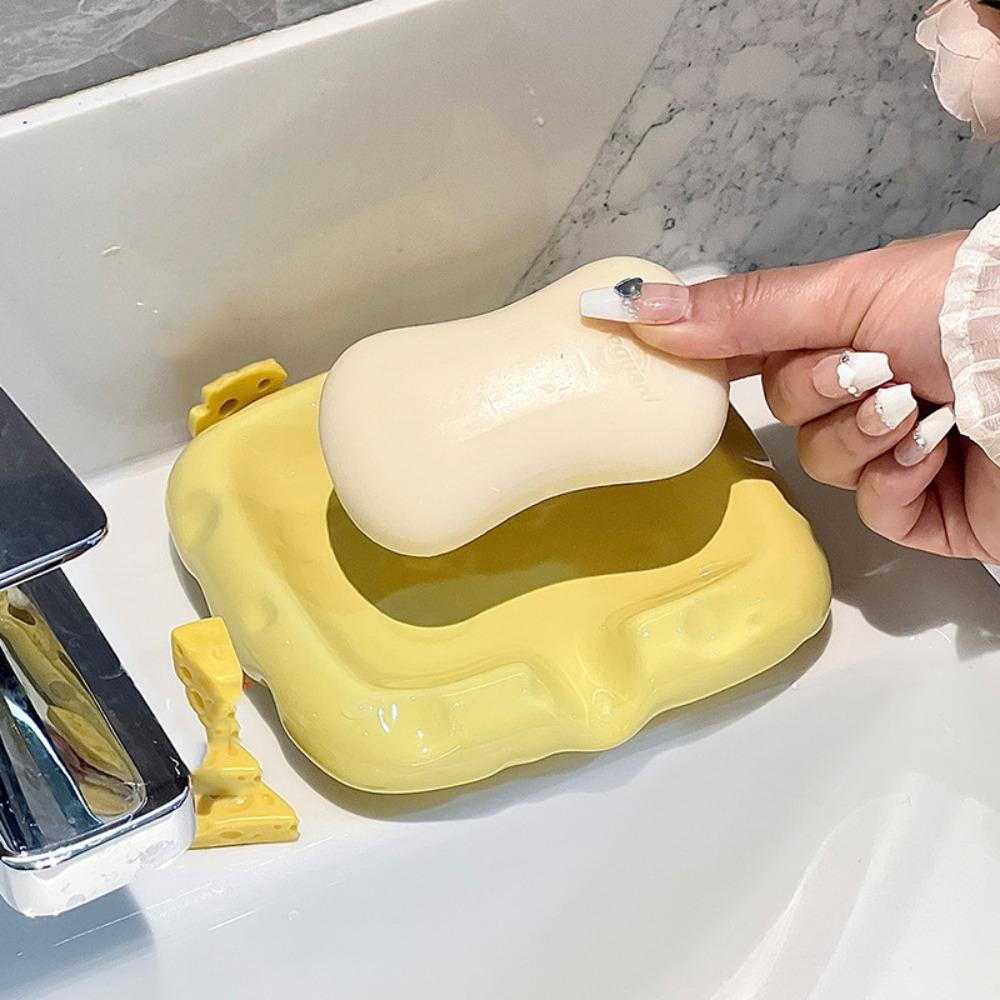 

Self Draining Cheese Soap Dish Keep Soap Bars Dry Soap Drying Rack Household бежевый