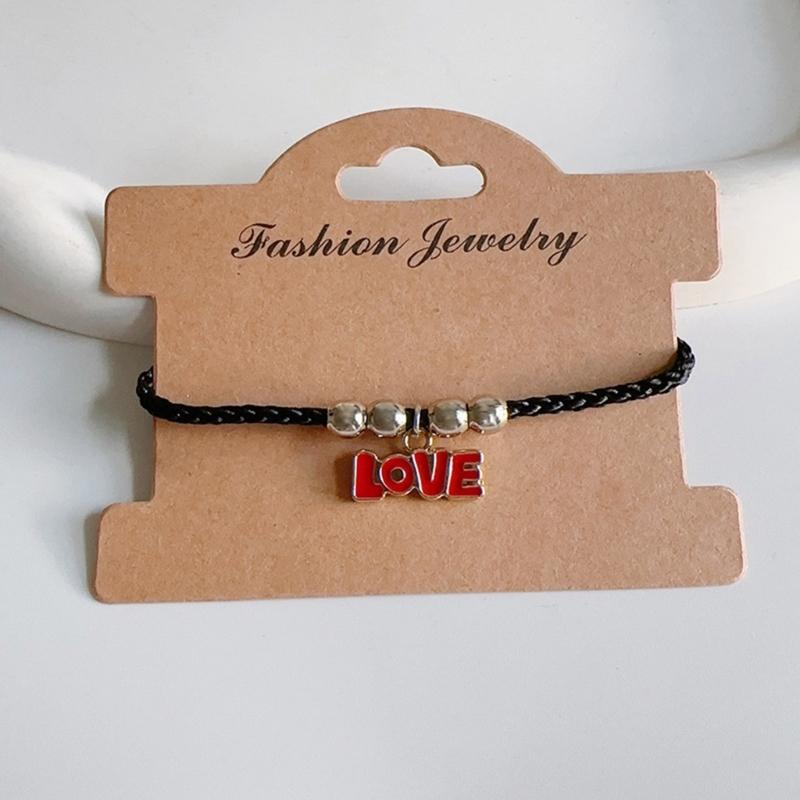 HIV/AIDS Awareness Bracelets Red Ribbon Wristband Adjustable Braided Rope Bracelets Fashion Accessory Statement Jewelry