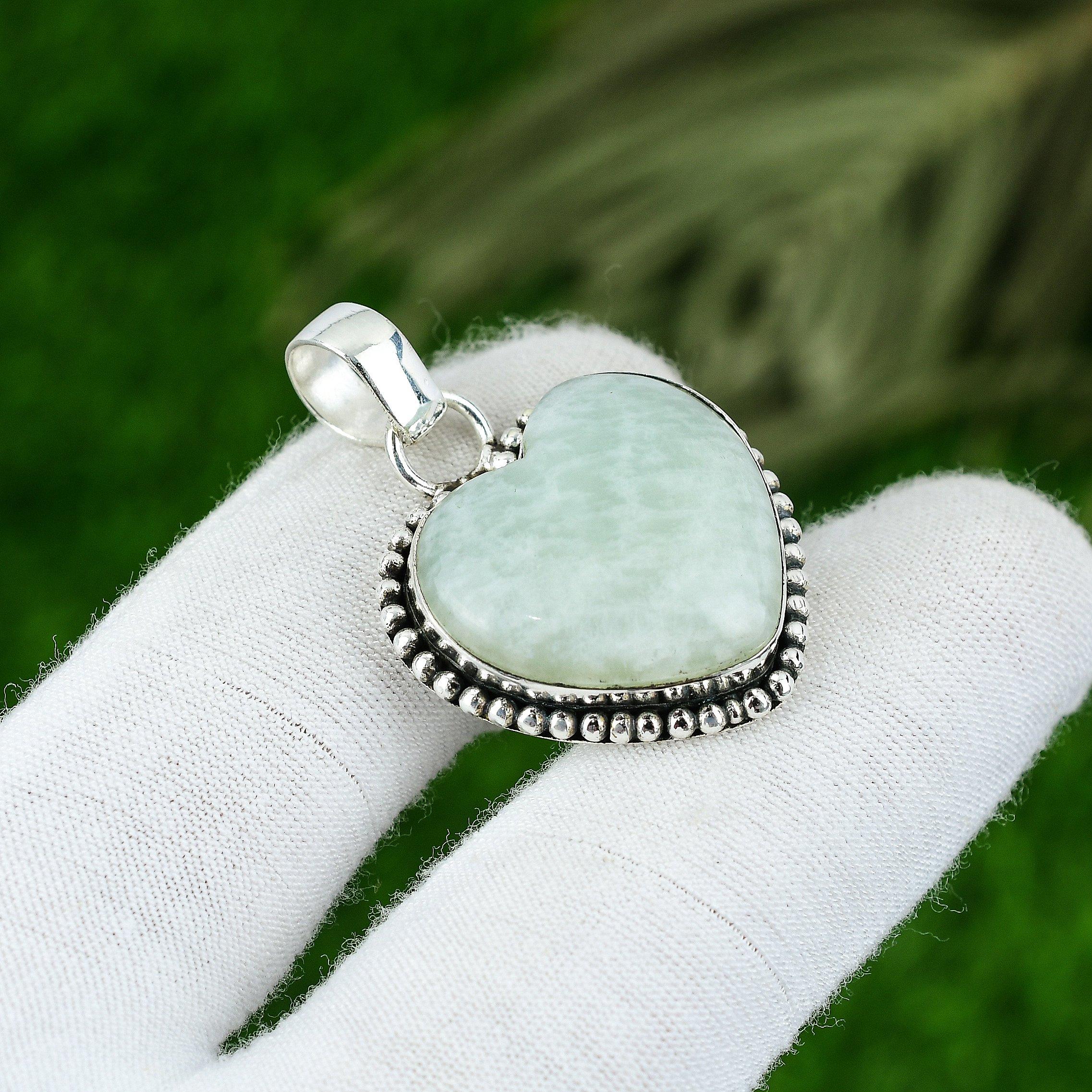 

Gift For Her 925 Sterling Silver Natural Aquamarine Gemstone Jewelry Pendant