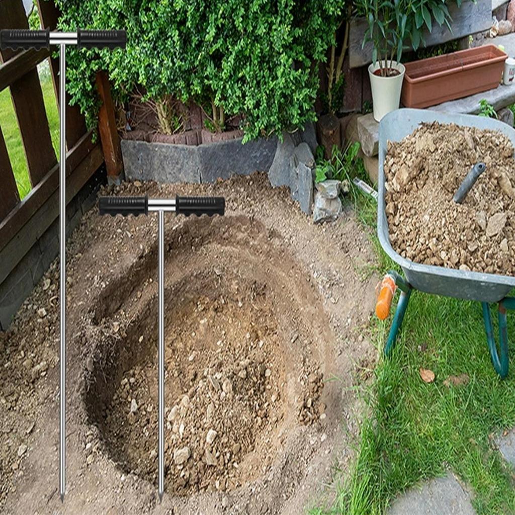 Bodenprobenstab 48 Zoll mit T-Griff Widerstandsfähige Sondierung für Landschaftsgärtner, Gartenarbeit,