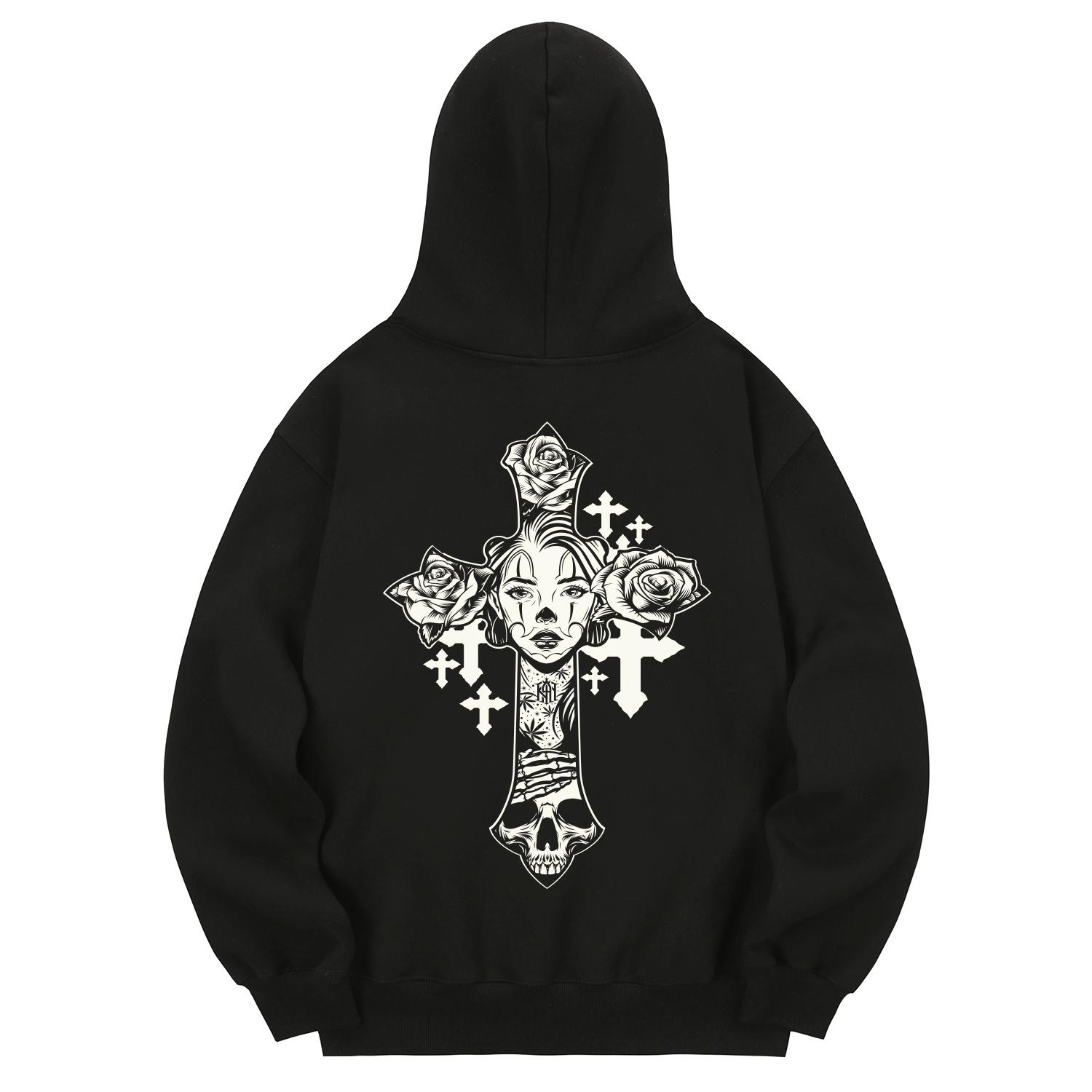 Khan 6312 Khb0024 Худи с капюшоном из флиса Chicano Cross - Черный L