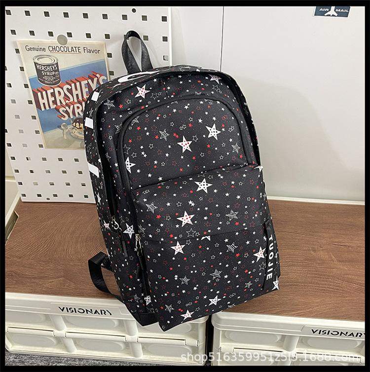 Schoolbag1011 New Nylon Star Print Anti-splash Backpack