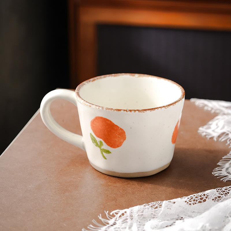 Ceramic Mug Creative Hand-painted Coarse Pottery Coffee Mug Office Afternoon Tea Milk Cup Juice Cup Water Cup Household Goods