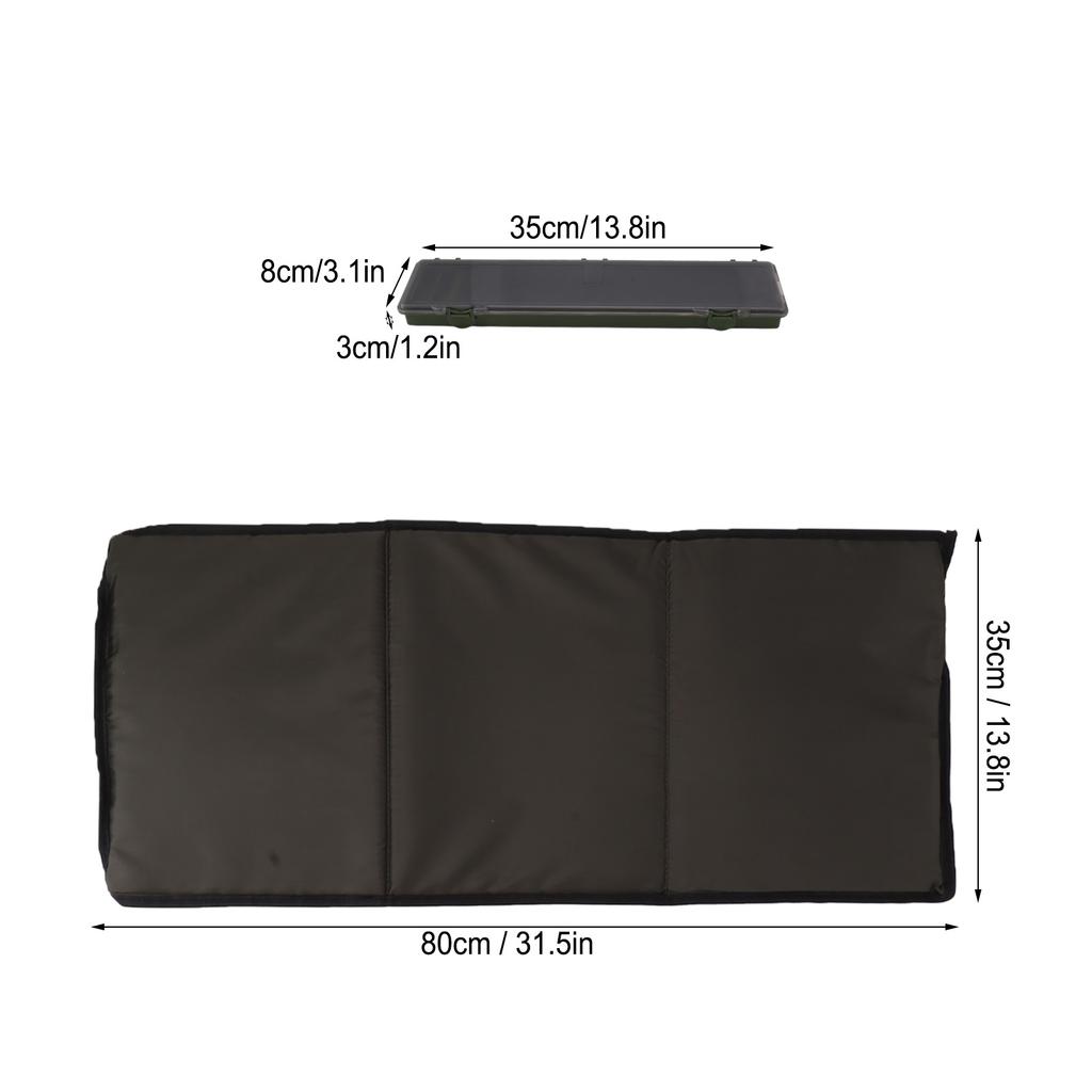 Fiske Vikbar Avkrokningsmatta Svamp Bärbar Landningsmatta med ABS Linförvaringslåda för Camping Karpfiske