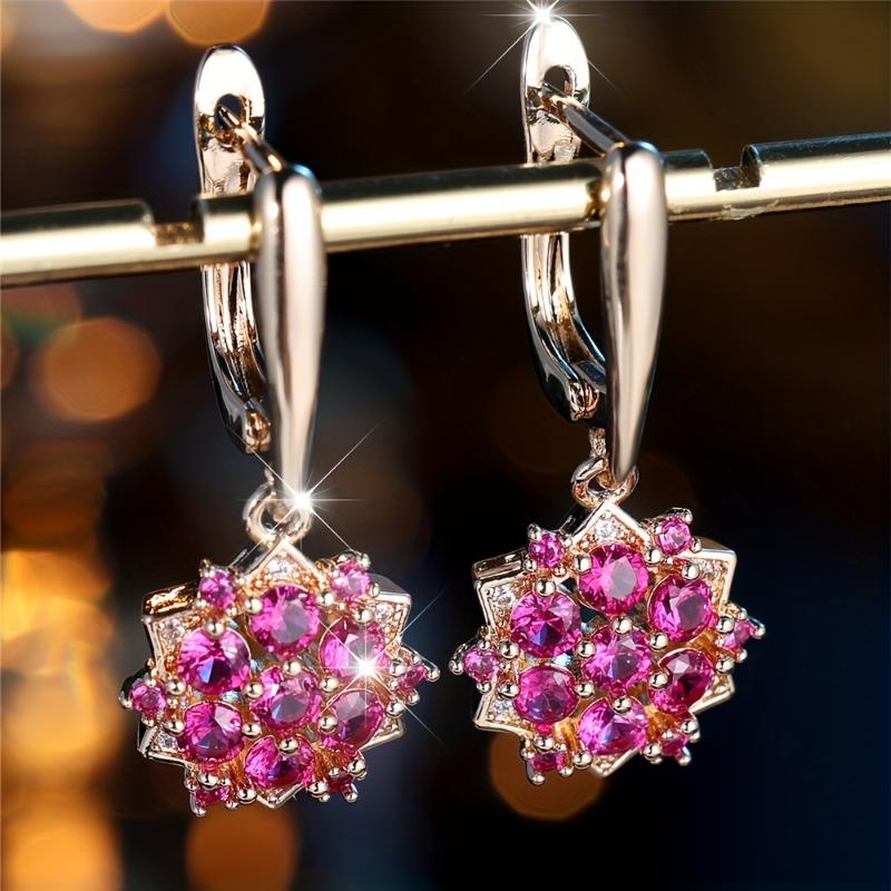 

Круглые серьги-кольца с кристаллами цвета розового золота в виде подсолнухов из циркония для женщин, свадебный подарок с цирконом