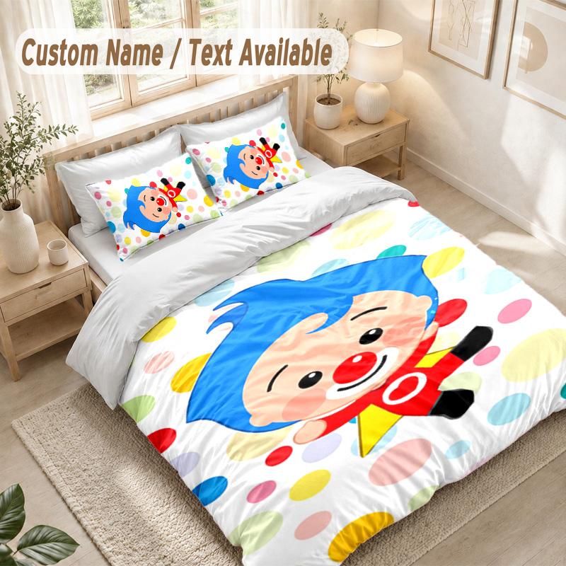 Set Biancheria da Letto El Payaso Plim Plim, 1 Copripiumino & 2 Federe Morbido Confortevole Camera da Letto Tessile per la Casa Decorazione