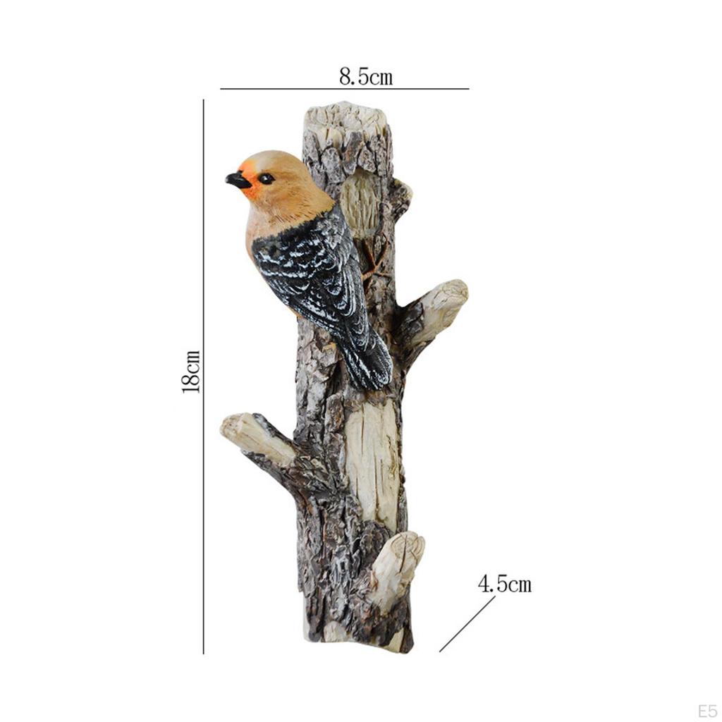 Vögel auf einem Ast Kleiderbügel Heimwandmontiertes Regal Harzmantelhaken für Badezimmerutensilien Hüte