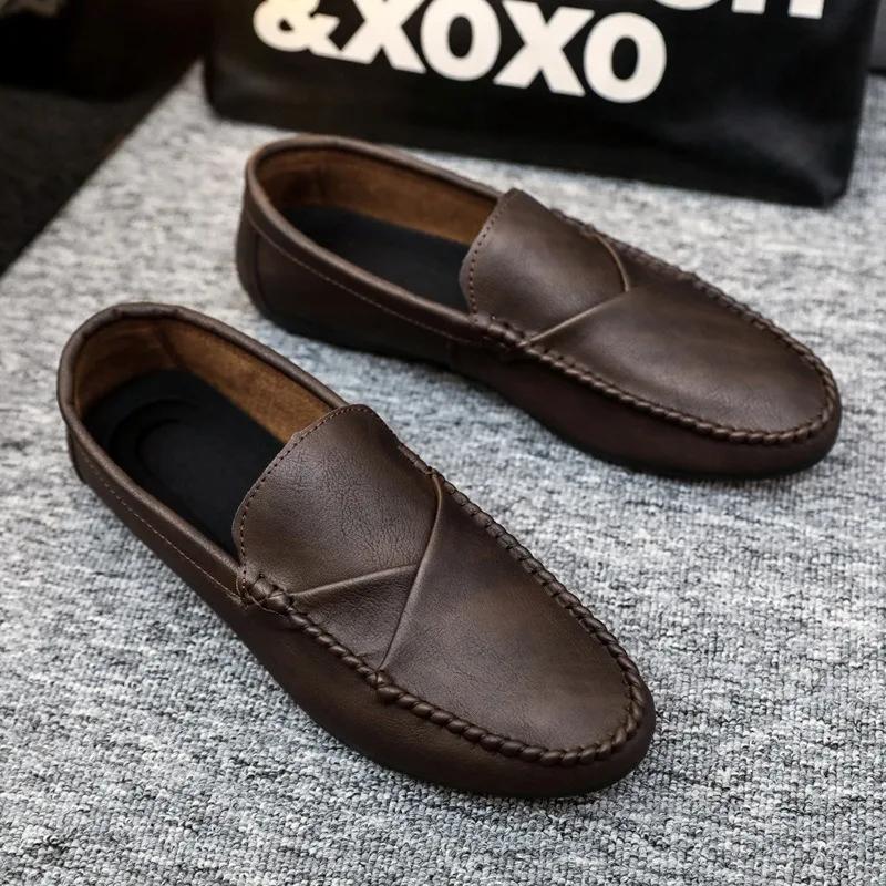 Men Stylish Loafers Flexible Casual Shoes Handmade Moccasins Men Comfortable Driving Sneakers Male Designer Business Footwear